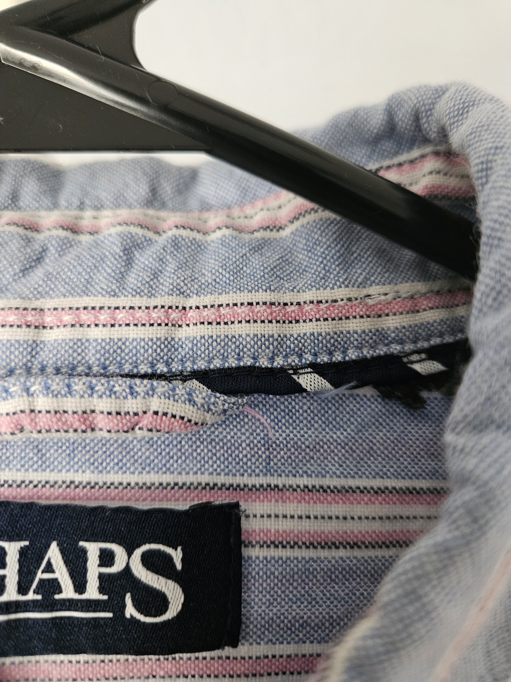 Chaps Womens Blue and Pink Stripe Button-Down Shirt 100% Cotton - Picture 10 of 16